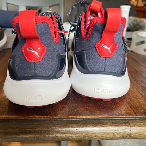 Puma Ignite Red White and Blue Golf Shoes - Picture 4 of 4